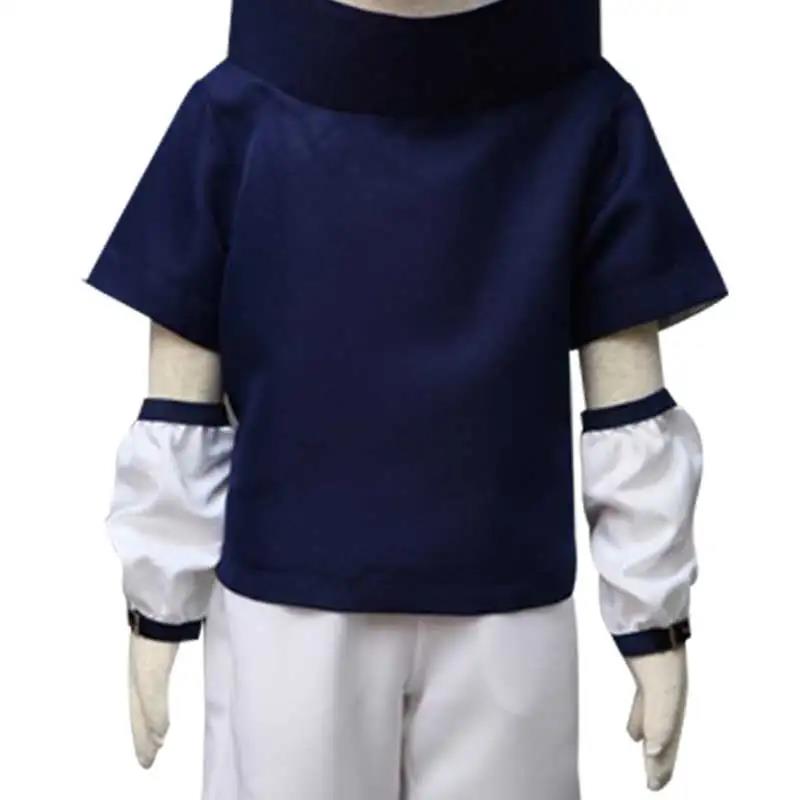 Kids Uchiha Cosplay Sasuke Costume Outfit Children Summer School Uniform Suit Anime Halloween Costume. 
