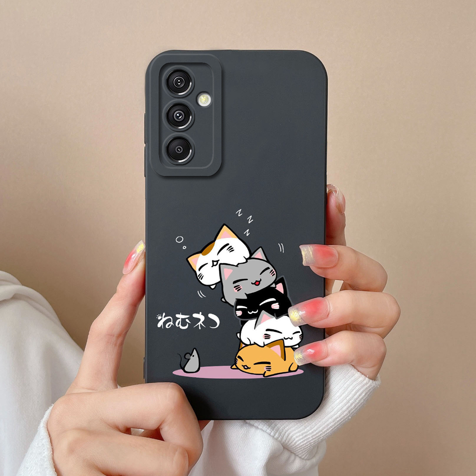 For Samsung Galaxy A15 Phone Case Cartoon Liquid Silicone Full Coverage Anti Drop Bumper For Samsung A15 A 15 4G 5G Back Cover. 