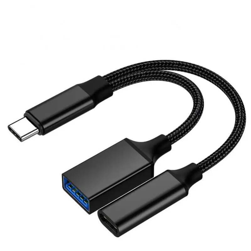 USB C To USB OTG Adapter 2 In 1 USB-C Splitter With Charging Type C OTG And USB A Female Port Converters Cale For Phone. 
