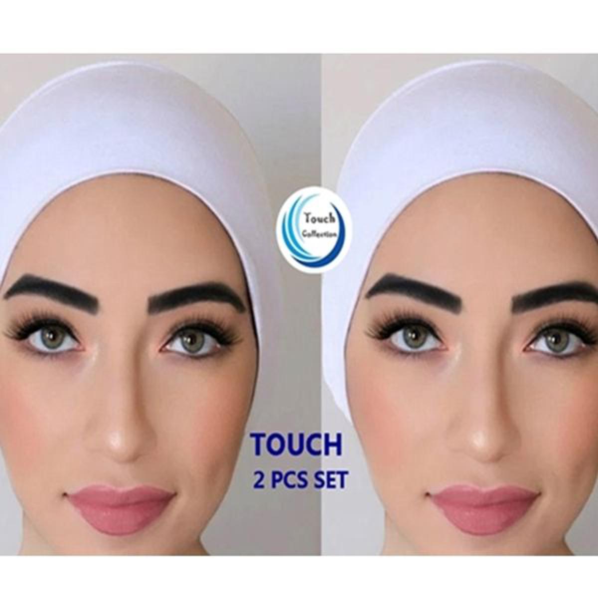 2Pcs White Viscose Hijab Inner Cap Soft, Breathable & Comfortable Fabric for Daily Wear Ideal Under Scarf for Summer Use. 