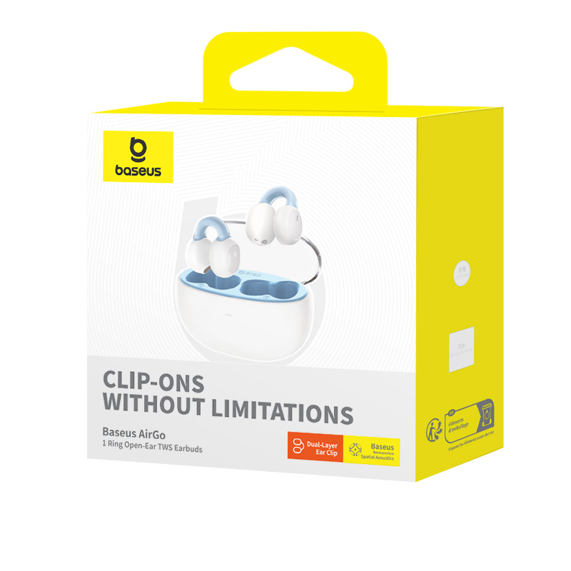 Baseus AirGo 1 Ring Clip On Open-Ear Bluetooth Wireless Earbuds With High Precision Directional Immersive Spatial Audio Ultra-Lightweight Earphone. 
