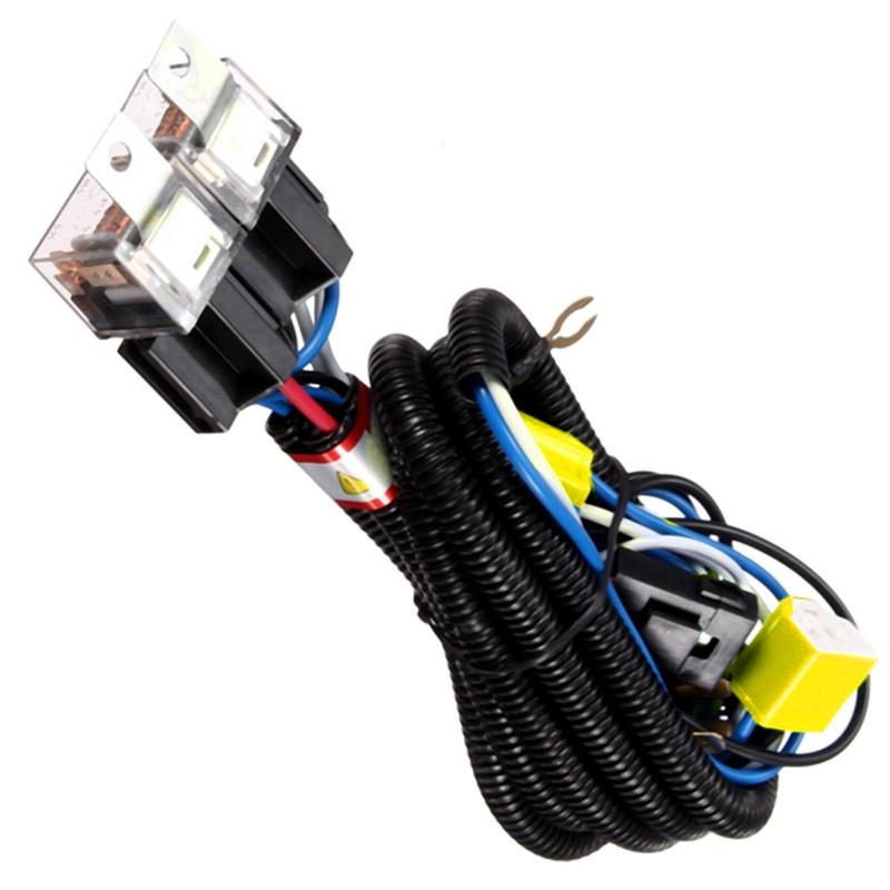 H4 Headlight 2 Head Lamp Relay Socket Plug Wiring Harness Set Fix Dim Lights. 