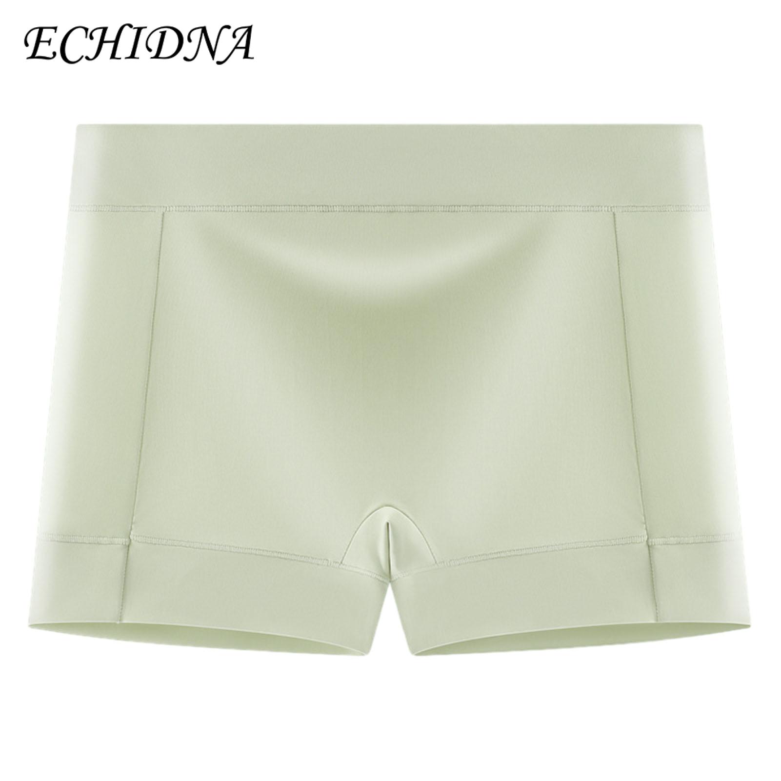 ECHIDNA Men Ice Silk Seamless Safety Panties Safety Panties Men Ice Silk Seamless Solid Color Mid-rise Thin Bottoming Shorts Smooth Fabric Underwear