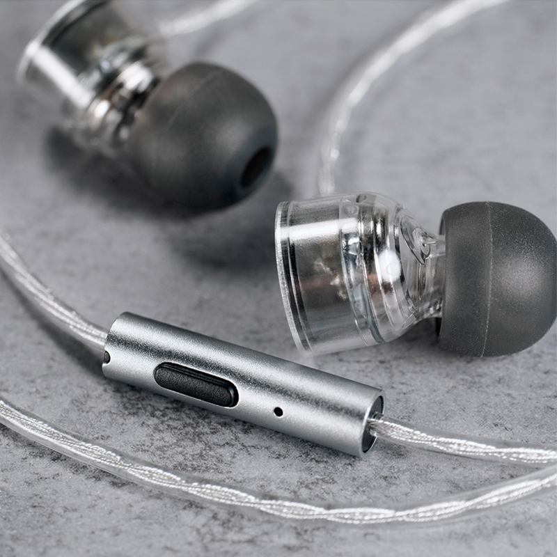 TANCHJIM ZERO Wired HIFI In Ear IEMs Earphones DMT4 Dynamic Drive Unit Monitors Mic with Copper OFC Silver Plated Cable TYPE C. 