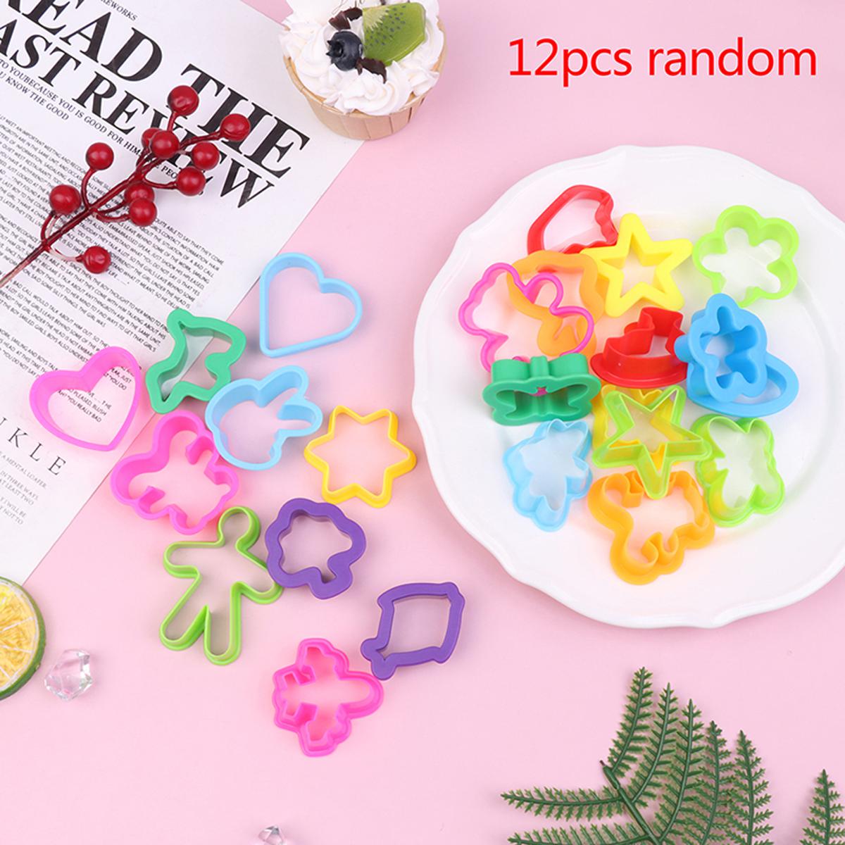 12Pcs/Pack Cake Tools Cartoon Cute Sushi Cookie Cutter Fondant Tool Topper Cake Mold Decoration DIY Baking Tools MJD