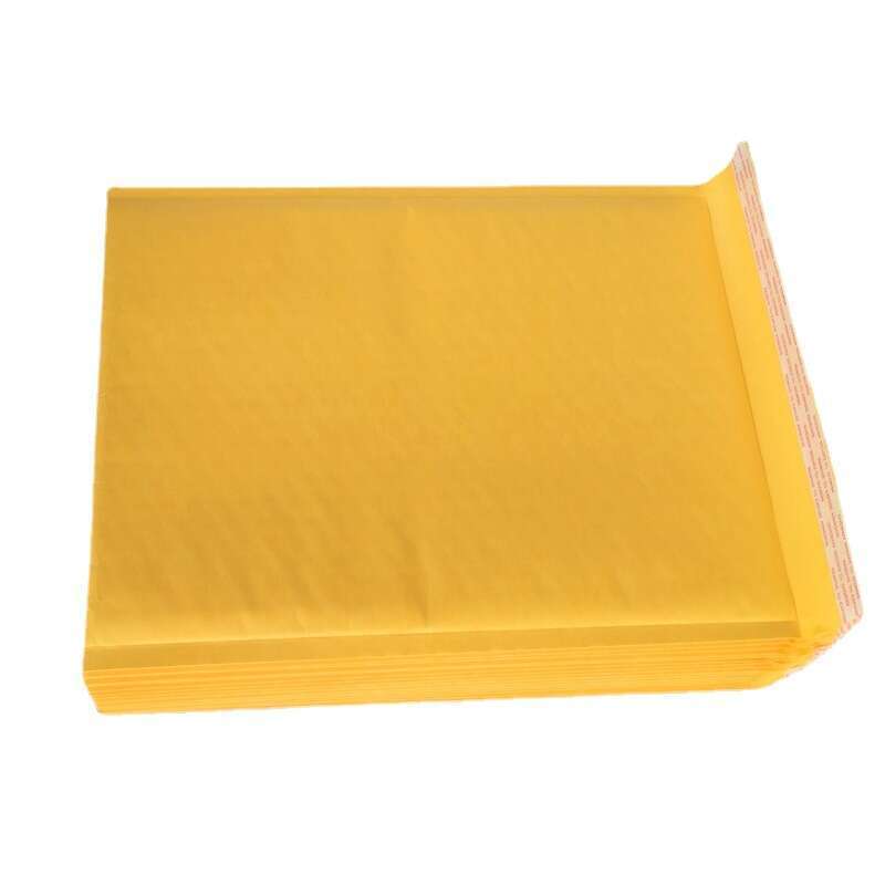 Kraft paper envelope bubble yellow foam air bead packing bag. 