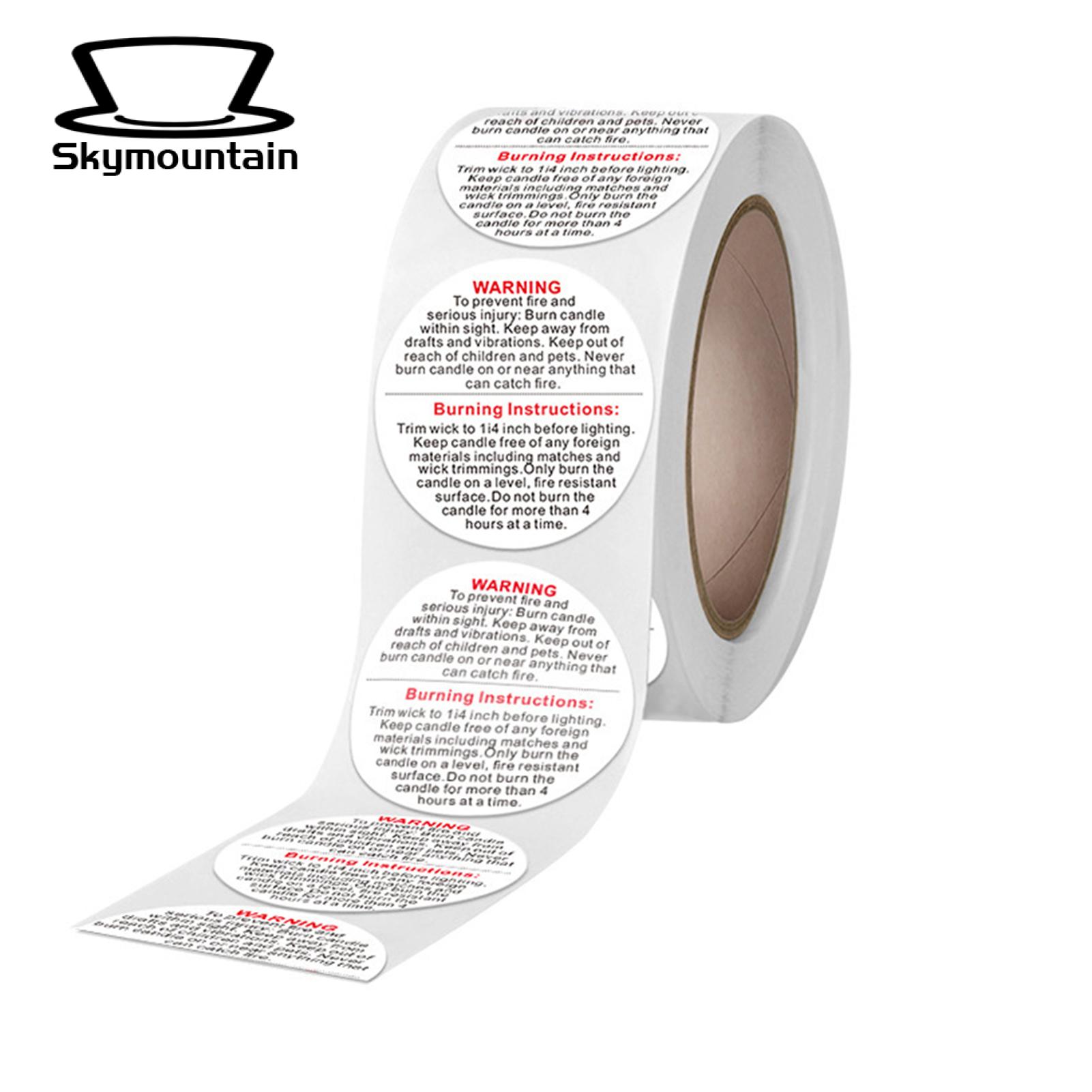 Skymountain Candle Warning Labels Convenient Clamshell DIY Candle Stickers. 