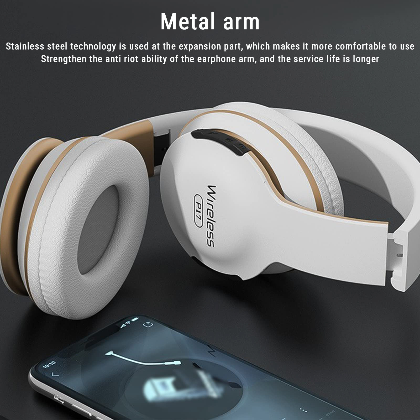 Bluetooth 5.0 Subwoofer Head Mounted Foldable Headphones Built In Mic Wireless Call Folding Stereo Noise Cancellation Over T5. 
