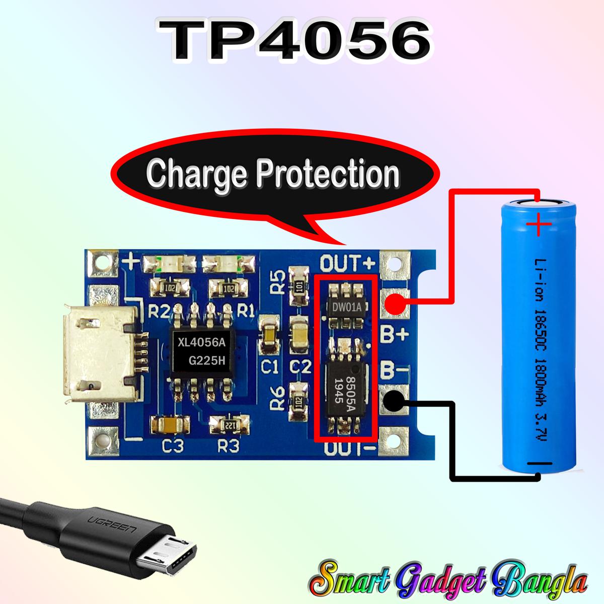TP 4056 Micro USB 5V 1A Dual IC Charger Module With Protection Dual Functions 18650 Lithium Battery - Efficient Charging Control for Lithium Batteries