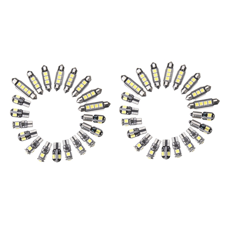 40Pcs Car LED Bulbs Interior Kit Dome Trunk Door Plate Error Free Interior Lamp for BMW 5 Series E39 M5 Map 1997-2003
