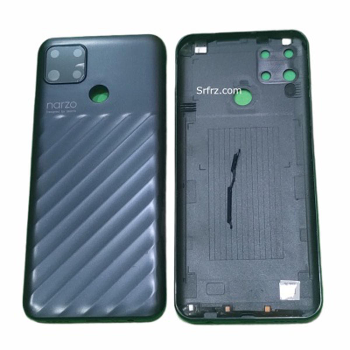 Realme Narzo 30A - ( Plastic ) Casing / Back Shell / Back Panel / Battery Cover / Back Door / Back Replacement Part with Button