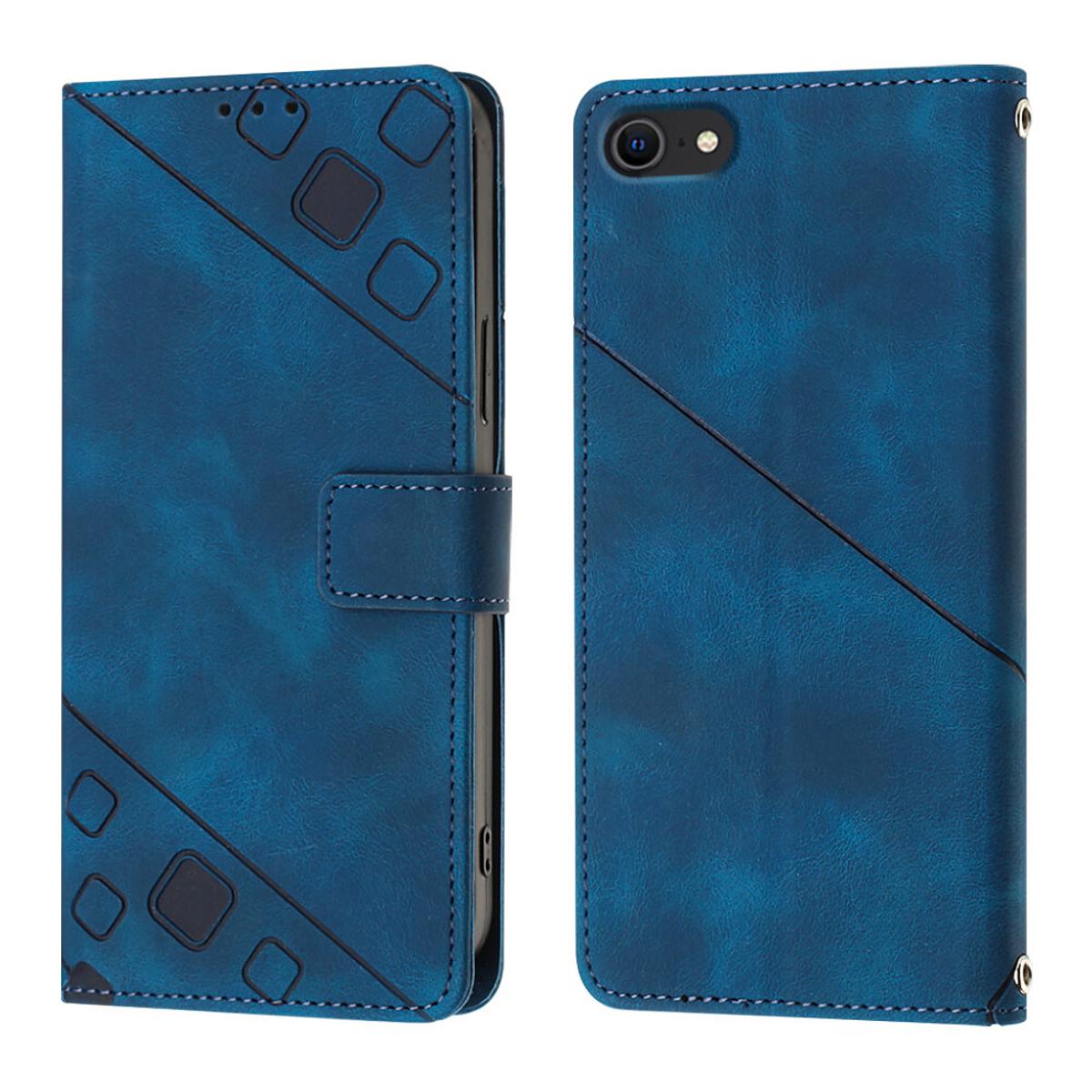 Casing For iPhone SE (2022) SE 2020 / iPhone 8 / iPhone 7 Case Fashion Square Pattern Flip PU Leather Phone Case Stand Card Slots Wallet Case Shockproof Folio Protective Cases Cover