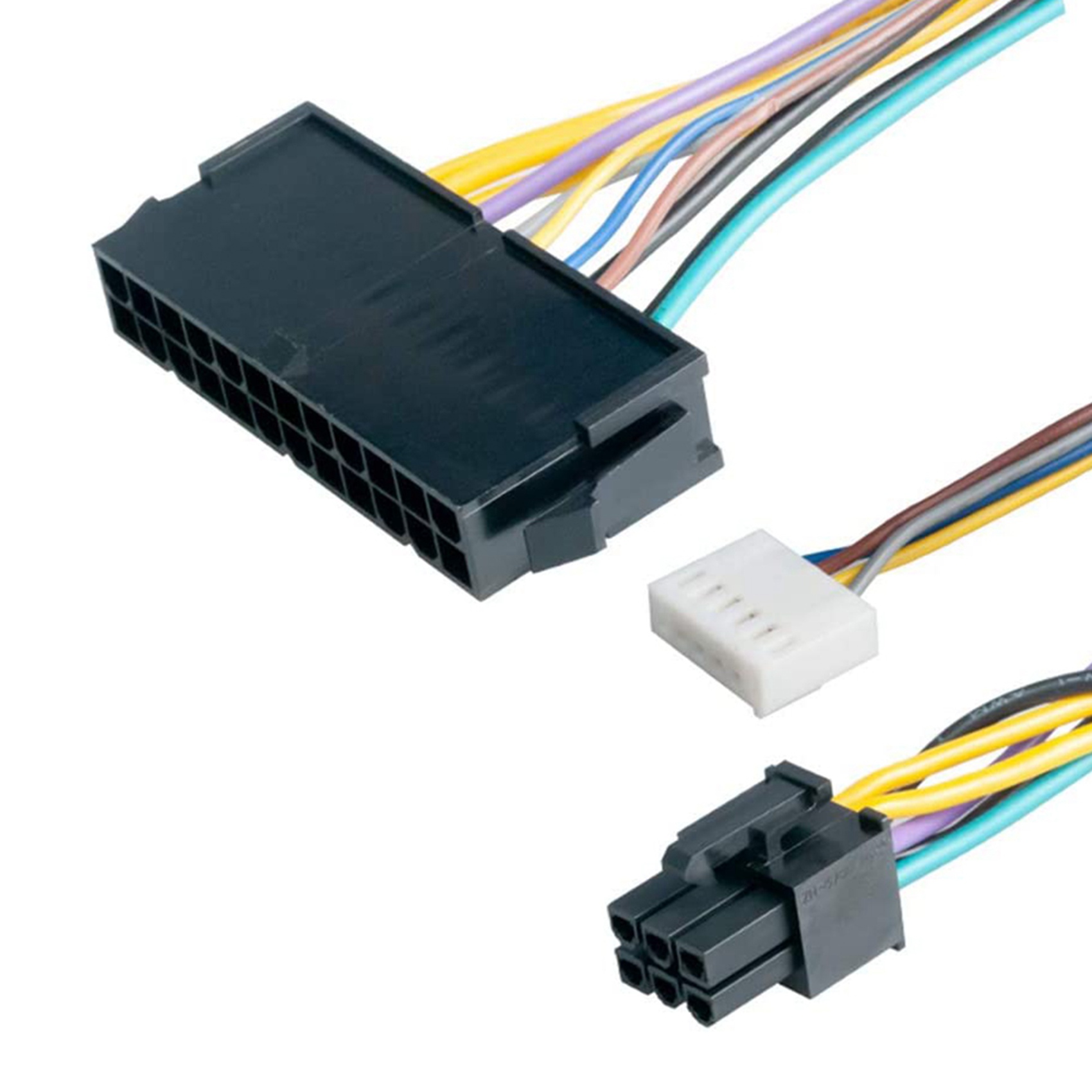 for HP Elite 8100 8200 8300-2 x ATX Main 24-Pin to 6-Pin PCI-E PSU Power Adapter Cable-Photo Color. 