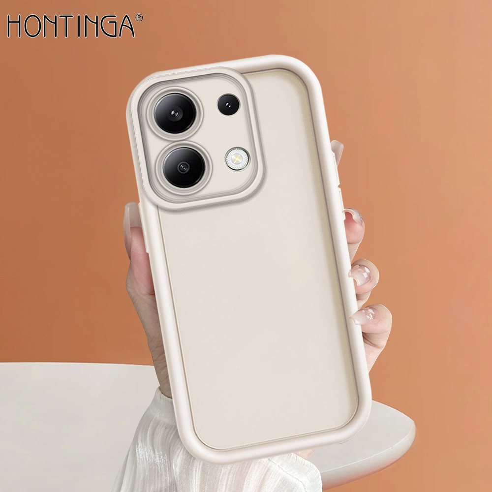 Hontinga for Redmi Note 13 4G Back Cover Luxury Ladder Soft Camera Protection Rubber Phone Case