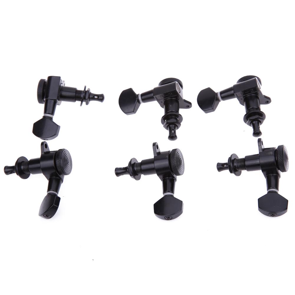 Guitar String Peg Locking Tuners Tuning Pegs Machine Heads Black 6R Inline 6 x Guitar Machine Head G. 