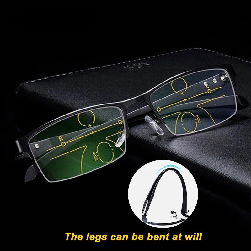（New）Progreive Multifocal Reading Glae Men Handome Anti Blue Light Precription Glae Eye Glae Color Changing In unlight. 