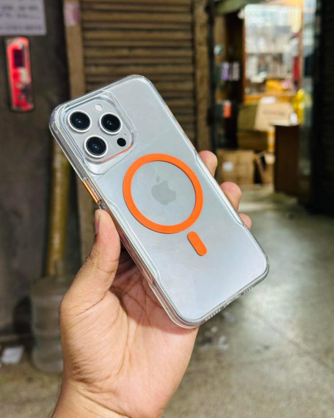 For iPhone 11, 11 Pro, 11 Pro Max, 12, 12 Pro, 12 Pro Max, 13, 13 Pro, 13 Pro Max, 14, 14 Pro, 14 Pro Max, 15, 15 Pro, 15 Pro Max, 16, 16 Pro Max, Ultra Hybrid Transparent Orange and Black Edition NFC Case Yellowing Resistance Magsafe Tpu Back Cover. 