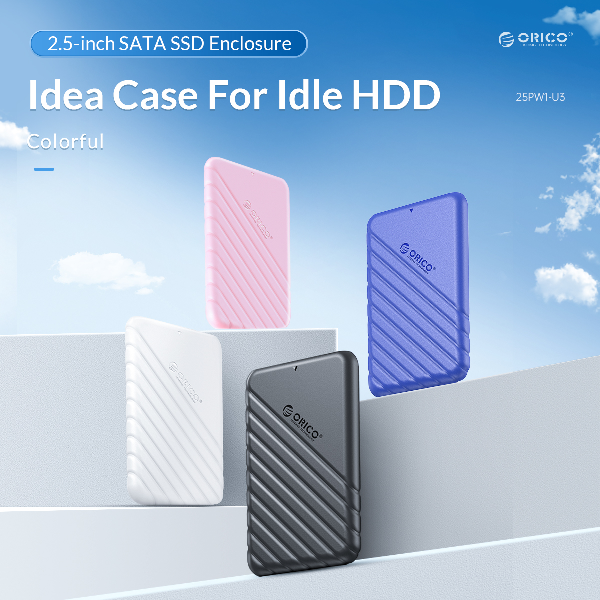 ORICO 25PW1-U3 2.5 inch USB3.0 Micro-B Hard Drive Enclosure. 