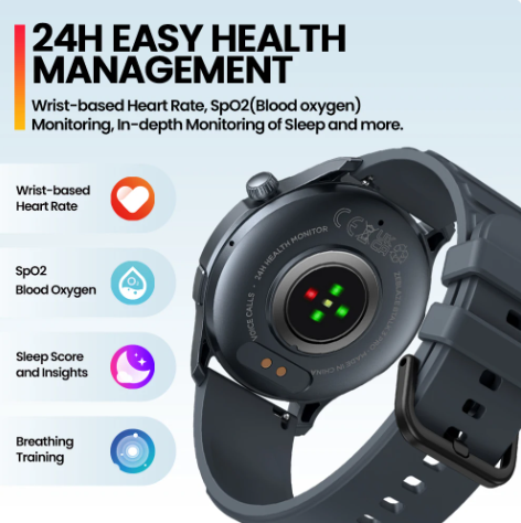 Zeblaze BTALK 3 PRO Calling Smart Watch 1.43 inch Ultra HD Amoled Display BT 5.2 IP68 Water Resistant 7 Days Long Battery Life. 