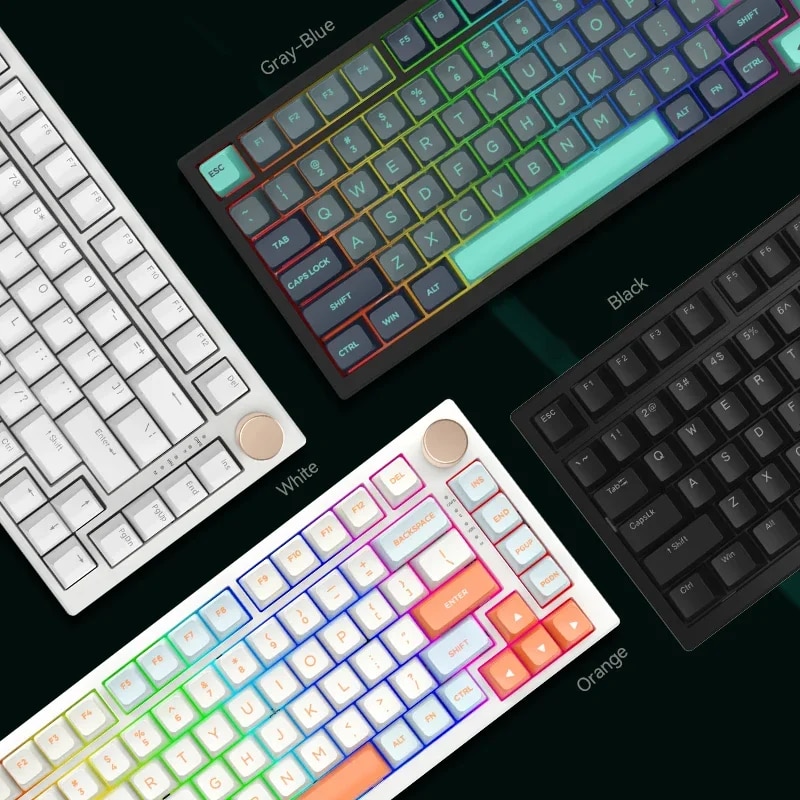 Vgn N75 Wireless Mechanical Keyboard 75 % 82 Keys Three Mode Bluetooth Wireless 2.4g Wired Hot Swap Rgb Gasket Gaming Keyboard. 