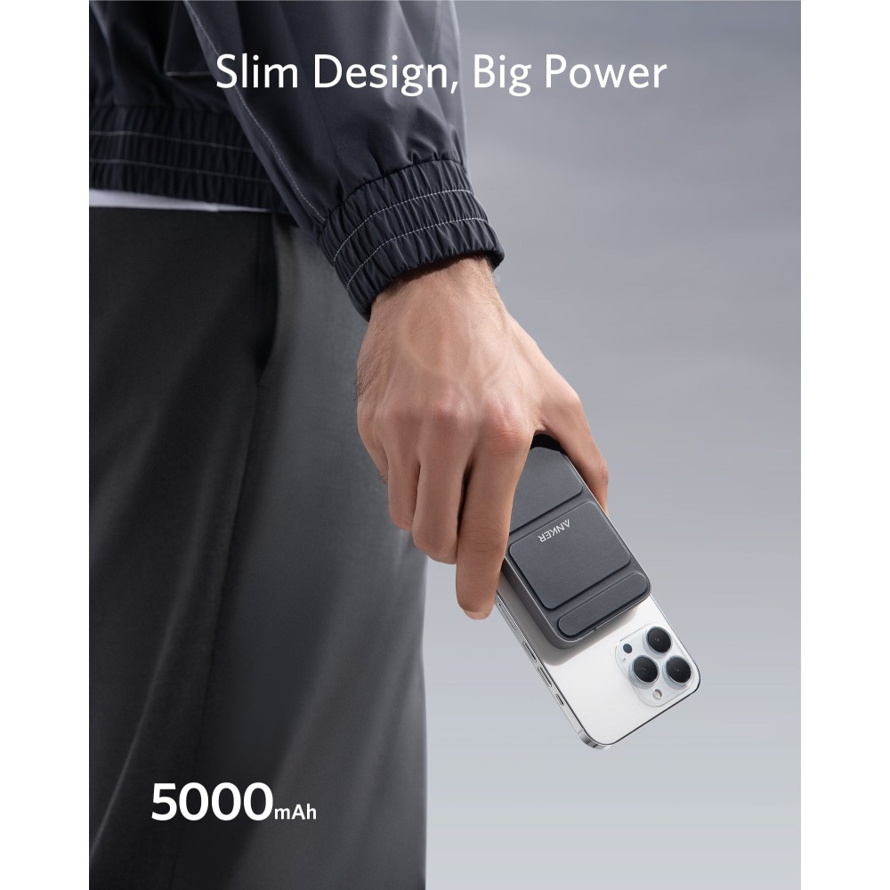 Anker 622 Magnetic Battery (MagGo), 5000mAh Foldable Magnetic Wireless Portable Charger and USB-C for_iPhone 13/12 Series. 