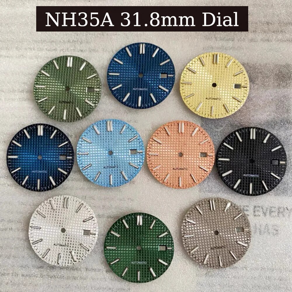 31.8mm Dial, Suitable for NH35/NH36 Mechanical Movement,Green Luminous Scale, Modified Parts of Oak Mechanical Watch