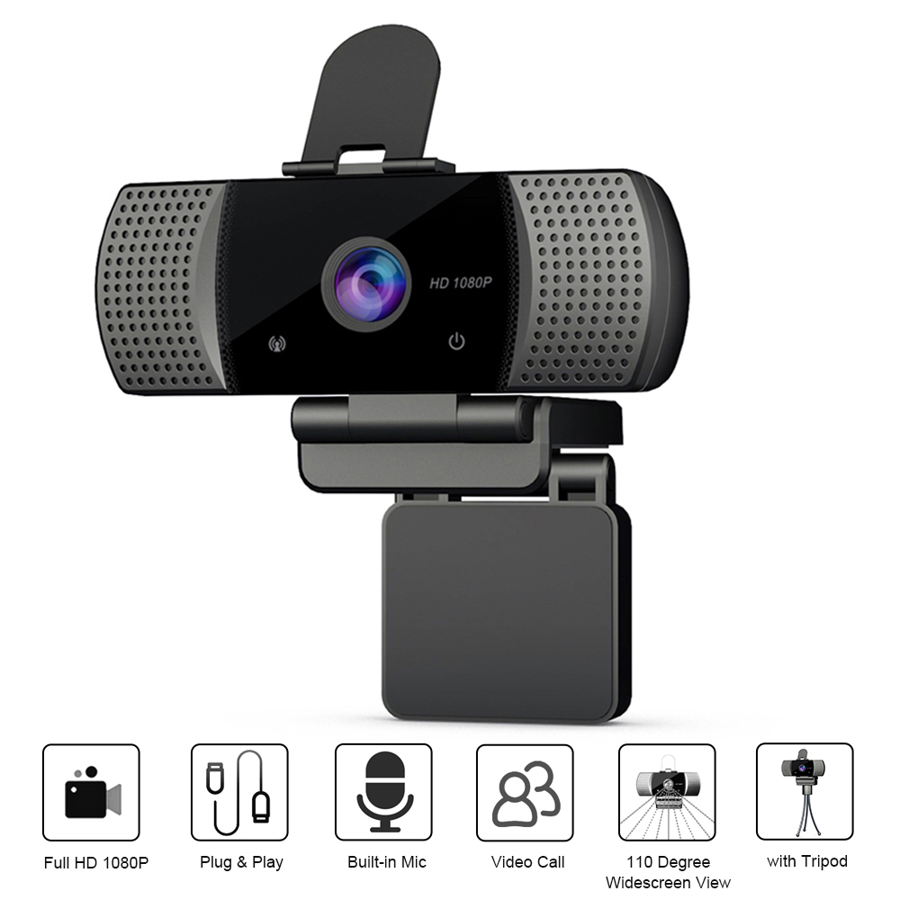 New Webcam 1080P Full HD 4K 30FPS Wide Angle USB Web Cam With Privacy Cover Mic Web Cam For Computer PC Conference Web Camera