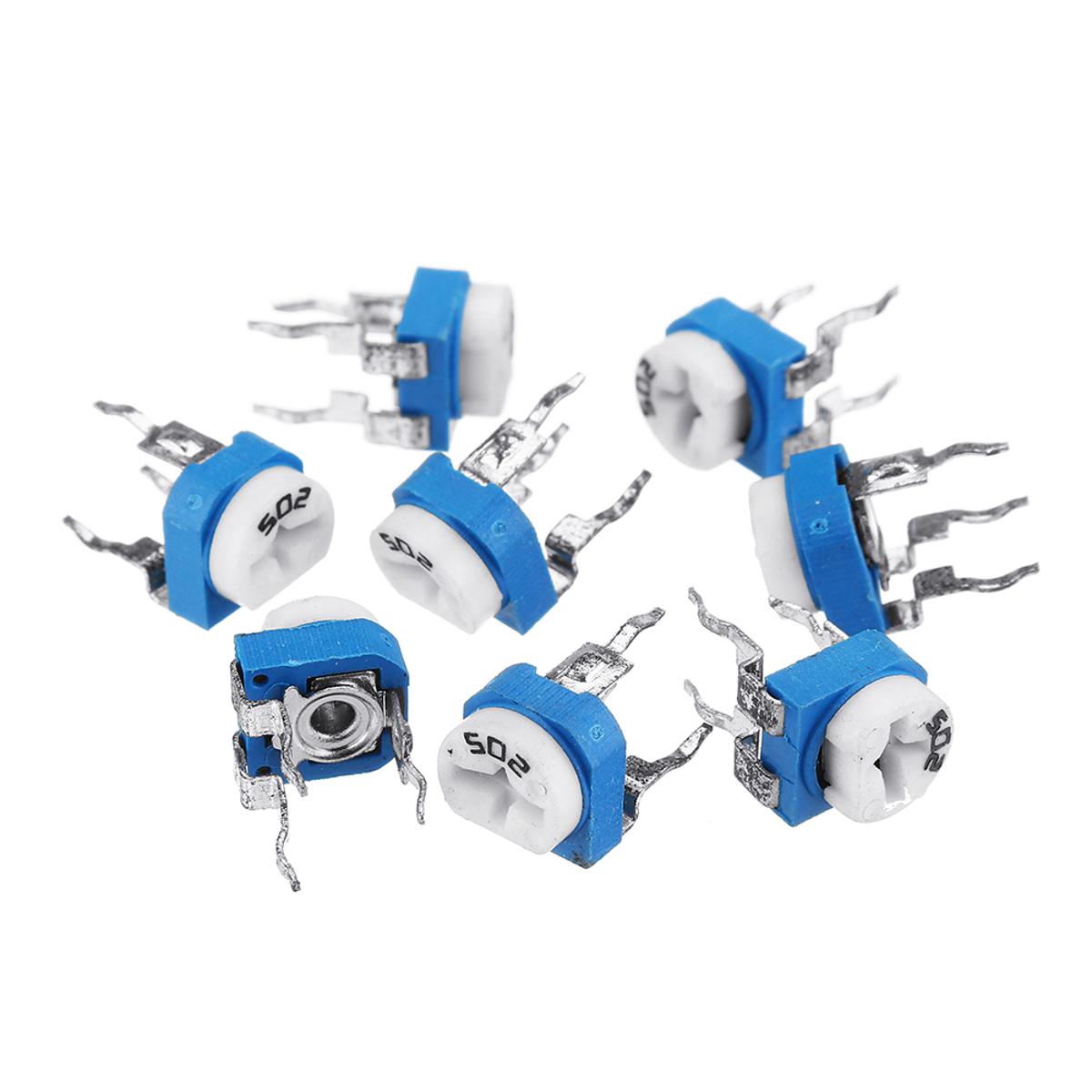 10Pcs- RM065 RM-065 VR 5K Ohm 502 Potentiometer Trimmer Trim Pot 5K Ohm 502 Trimpot Variable Resistor Top Adjustment Single Turn 6mm V/R 3 Pin Leads Terminals
