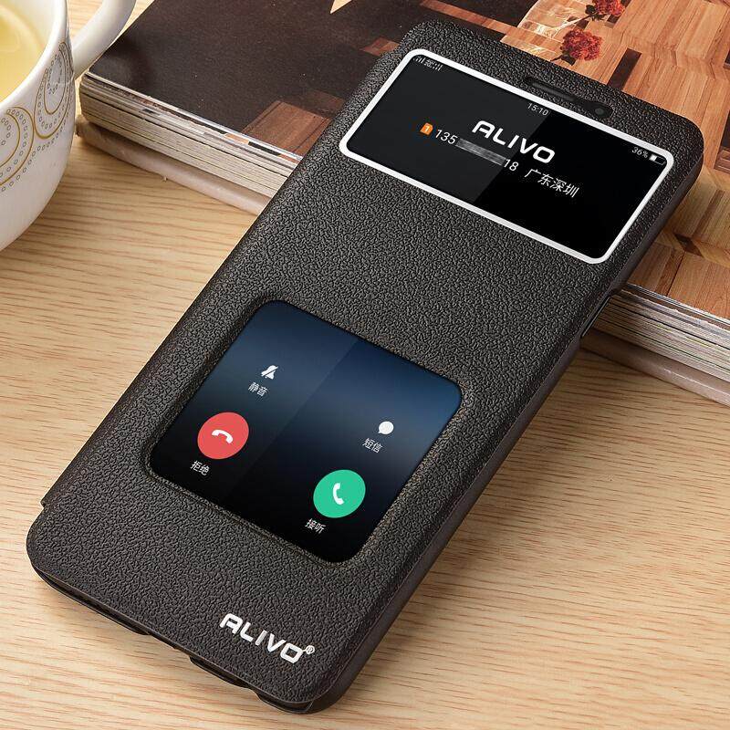 lthmy for Xiaomi Redmi Note 5 5.99 " Flip PU Leather View With Kickstand Feature Magnetic Closure Case