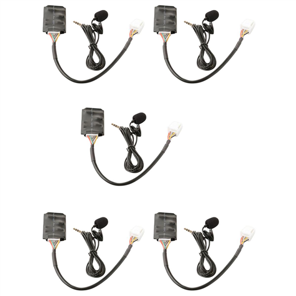 5X for Toyota RAV4 Bluetooth AUX Adapter Handsfree Disc Box Harness with Microphone Bluetooth Connection Module