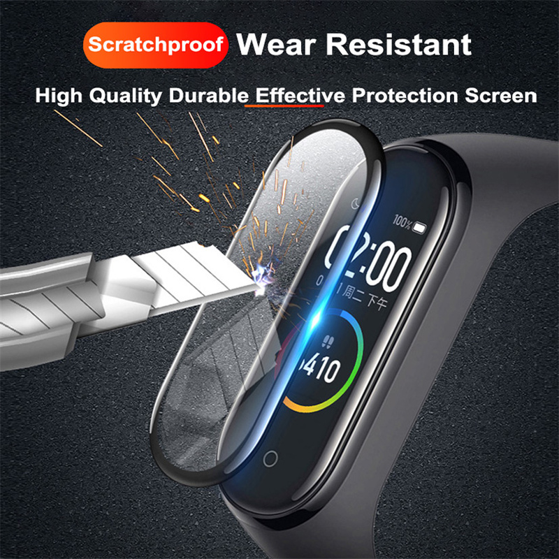 4 5 Glue Glass Mi Band D Soft Protective Glass 7 8 Glue Mi Band 6 Reels with Mi Band Smart Watch Miban Sheet 9D Full Screen Protective Film. 