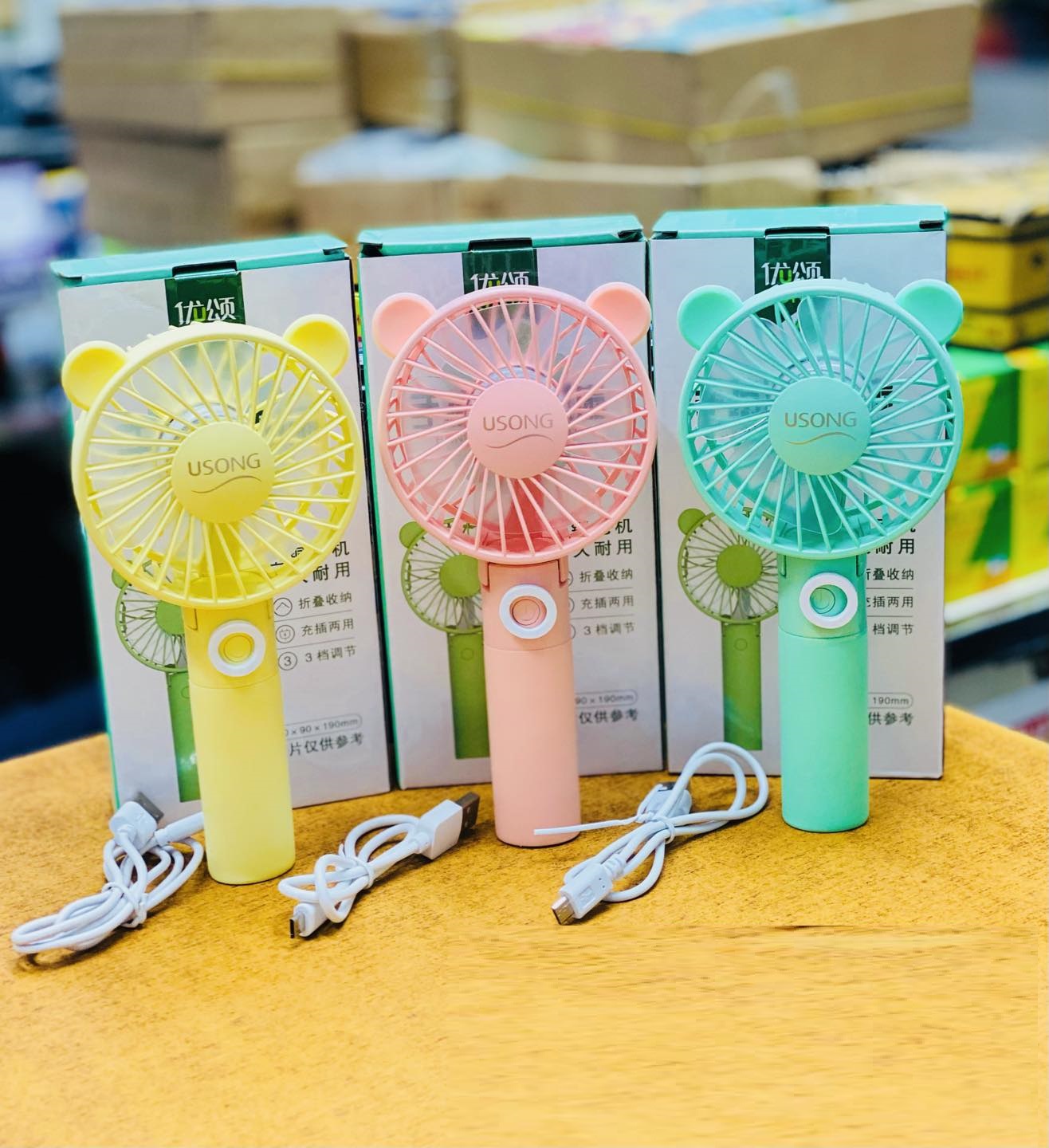 Hand fan Rechargeable Mini Fan with USB Charging | 3 Speed Option | Portable, Handheld and Small Table Fan. 