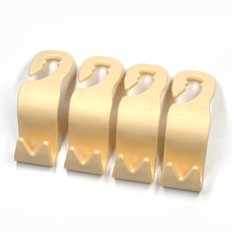 4 car seat back hooks can be customized logo load 10kg car L-shaped hidden headrest hooks