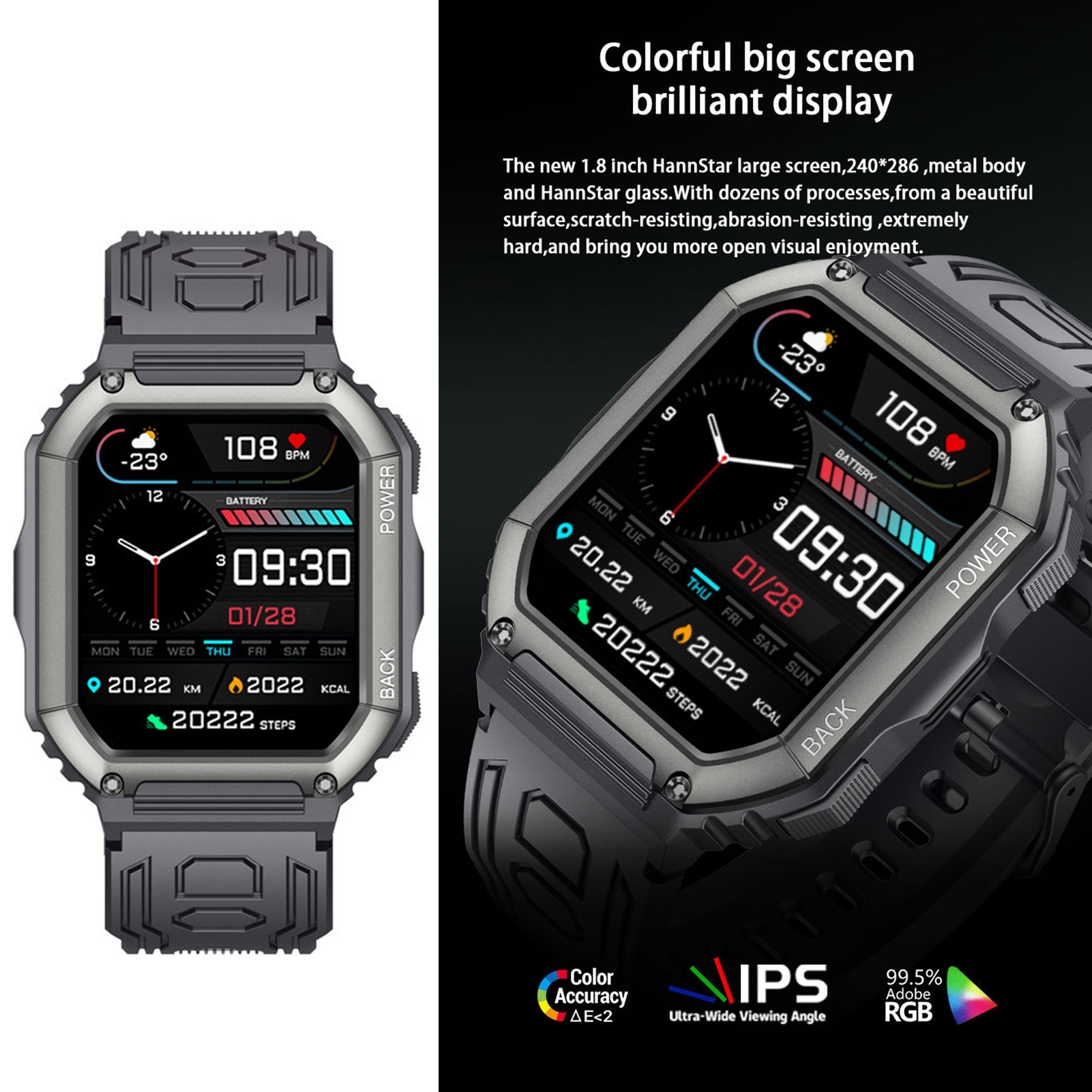 KR06 Dafit Sports Smart Watch Large Screen Multifunctional Low Power Consumption More Than 123 Sport Modes Electronic Watch Daily Life. 