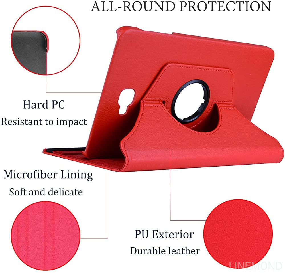 【FUPANG】Case for Samsung Galaxy Tab A 10.1 PU leather protective 360 degree tablet cover case stand function for tab a 10.1 inch (SM-T580/mible, pen version). 