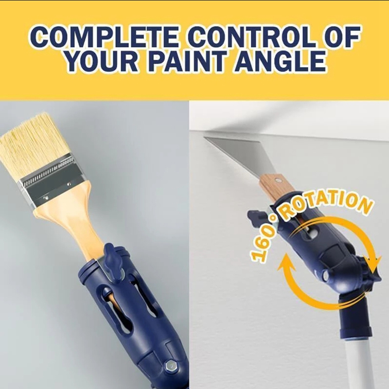 Flexible Paint Brush Extender Multi-Angle Portable Paint Roller Extension Clamping Tool for Threaded and Locking Poles. 