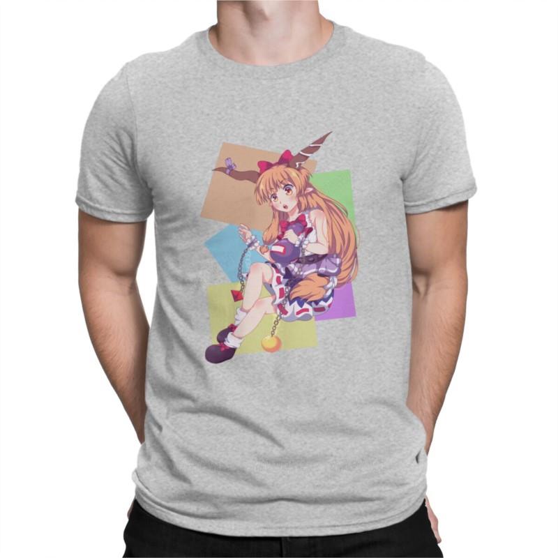Touhou Project Game Newest TShirt for Men Suika Round Collar Pure Cotton T Shirt Distinctive Gift Clothes Streetwear. 
