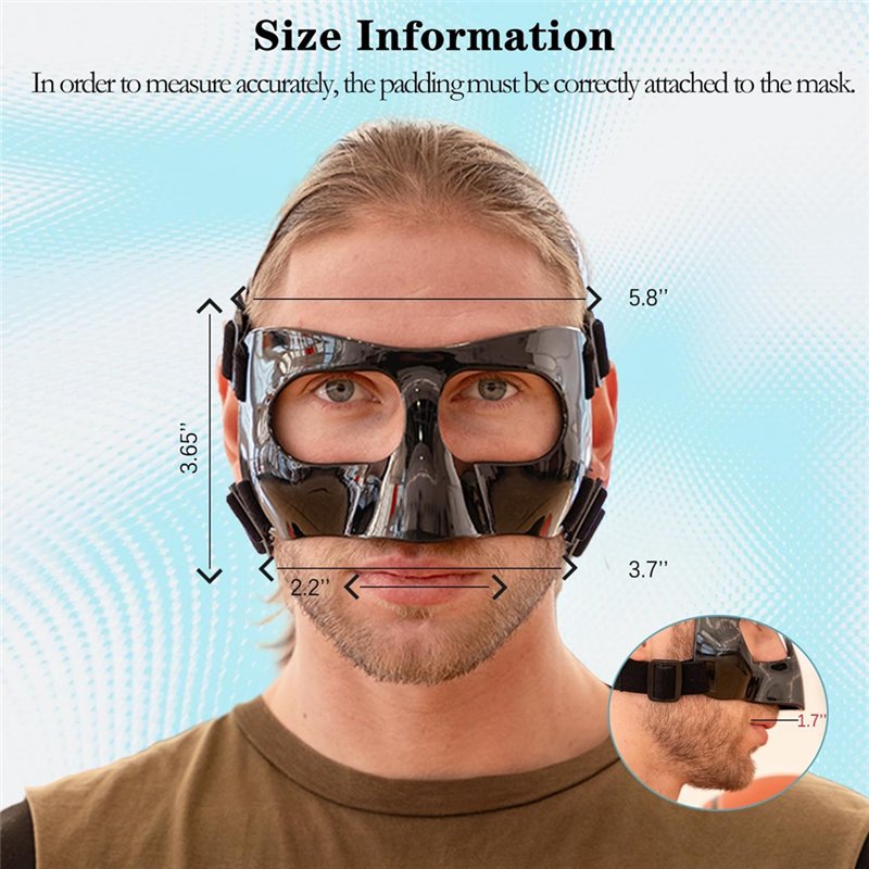 Sports Face Guard, Nose Guard for Broken Nose, Basketball Football Softball Training Face Protect Shield, Easy Install Easy to Use Clear Close. 