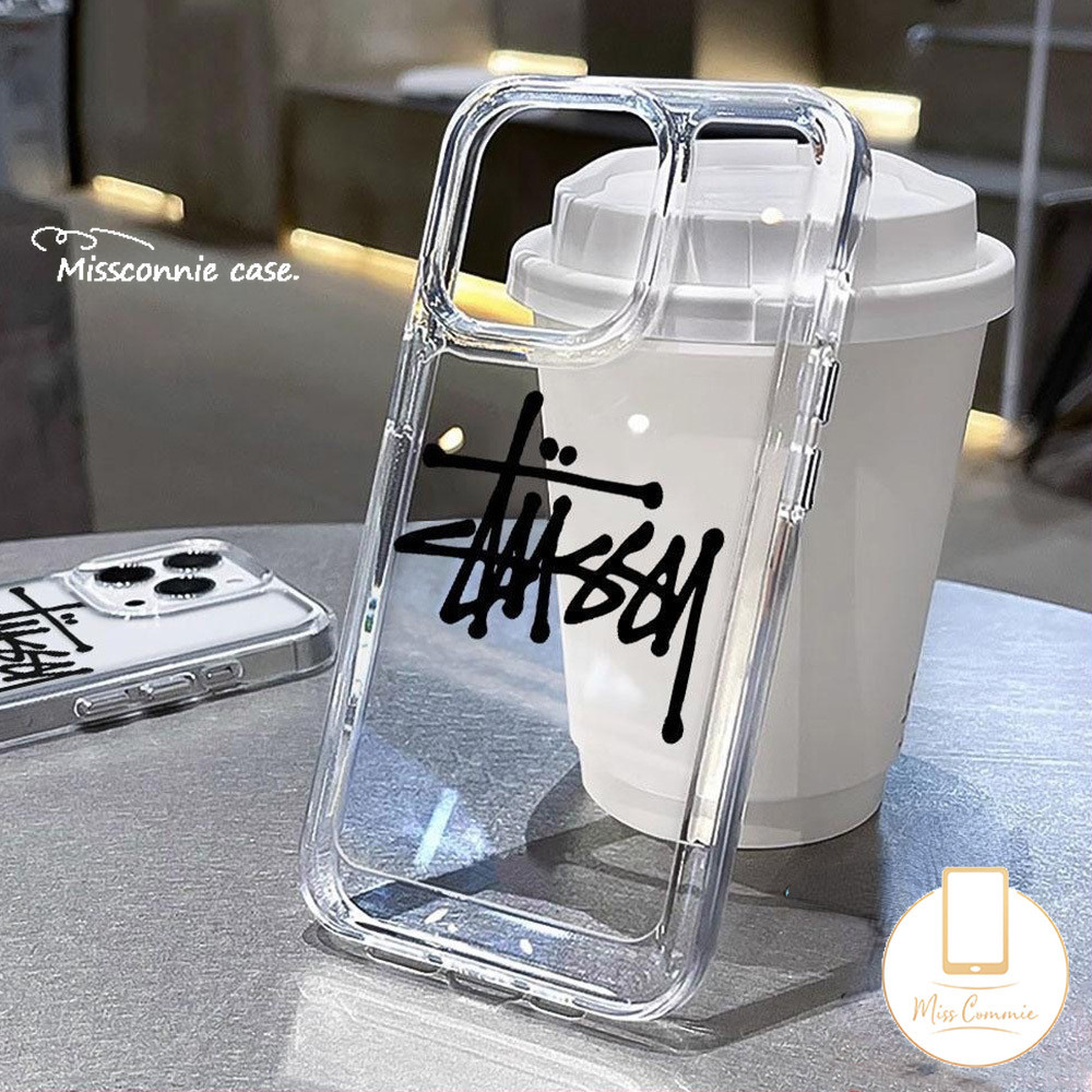 Trendy Brand Stussy Graffiti Letters Case for Redmi 12C 9 12 9C 10A A1 10C 10 13C A2 9A 9T Note 11s 10s 11 8 13 10 12 9 Pro Max Poco X5 X6 C65 Mi 11 12 Lite Transparent Soft Cover. 