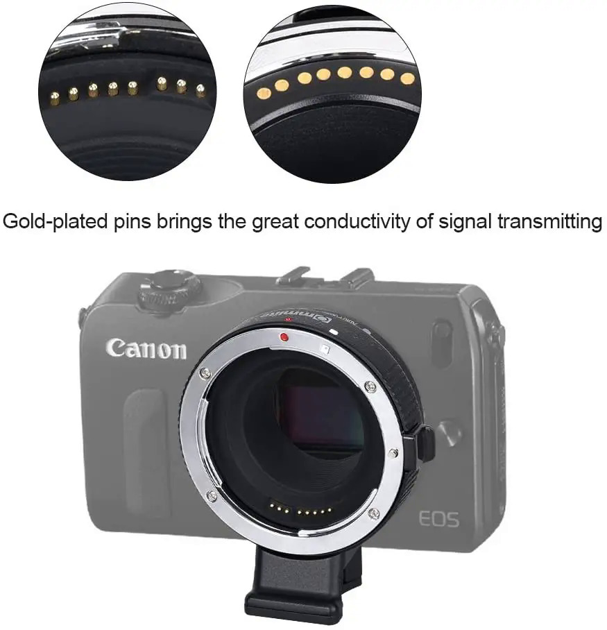 Commlite CM-EF-EOS M Auto-Focus Lens Mount Adapter for Canon EF lens to Canon EOSM camera with IS Function. 