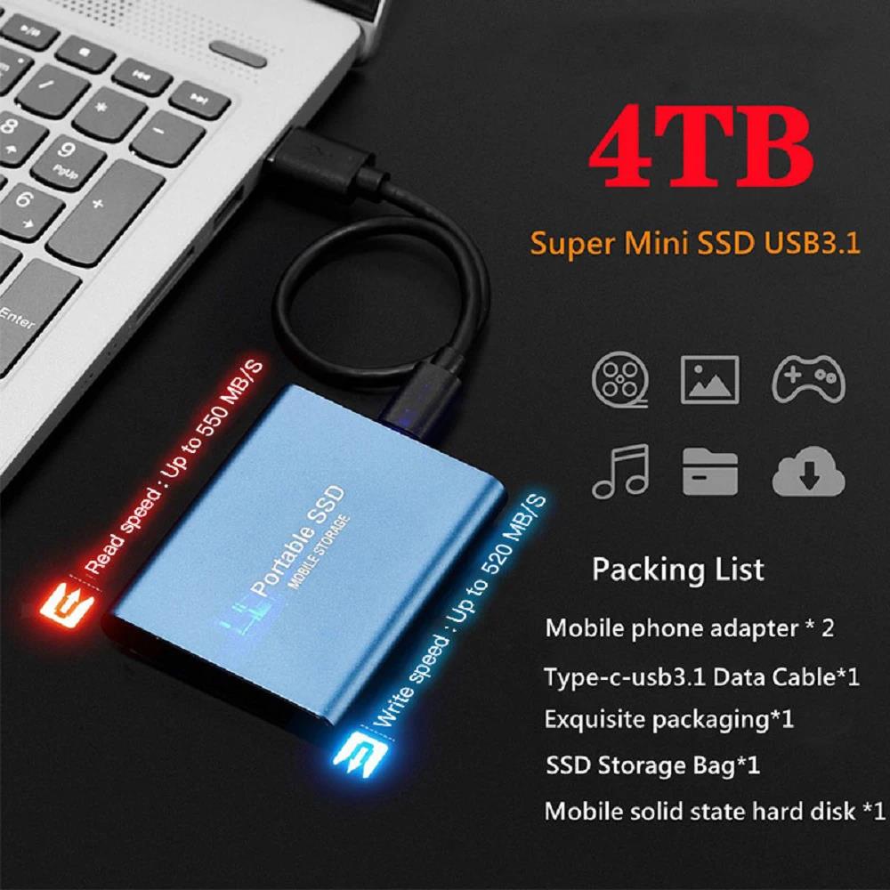 Original 2tb external hard drive 1TB portable external SSD Mini Hard Disks High-speed Drive External Solid State Hard Drive New. 
