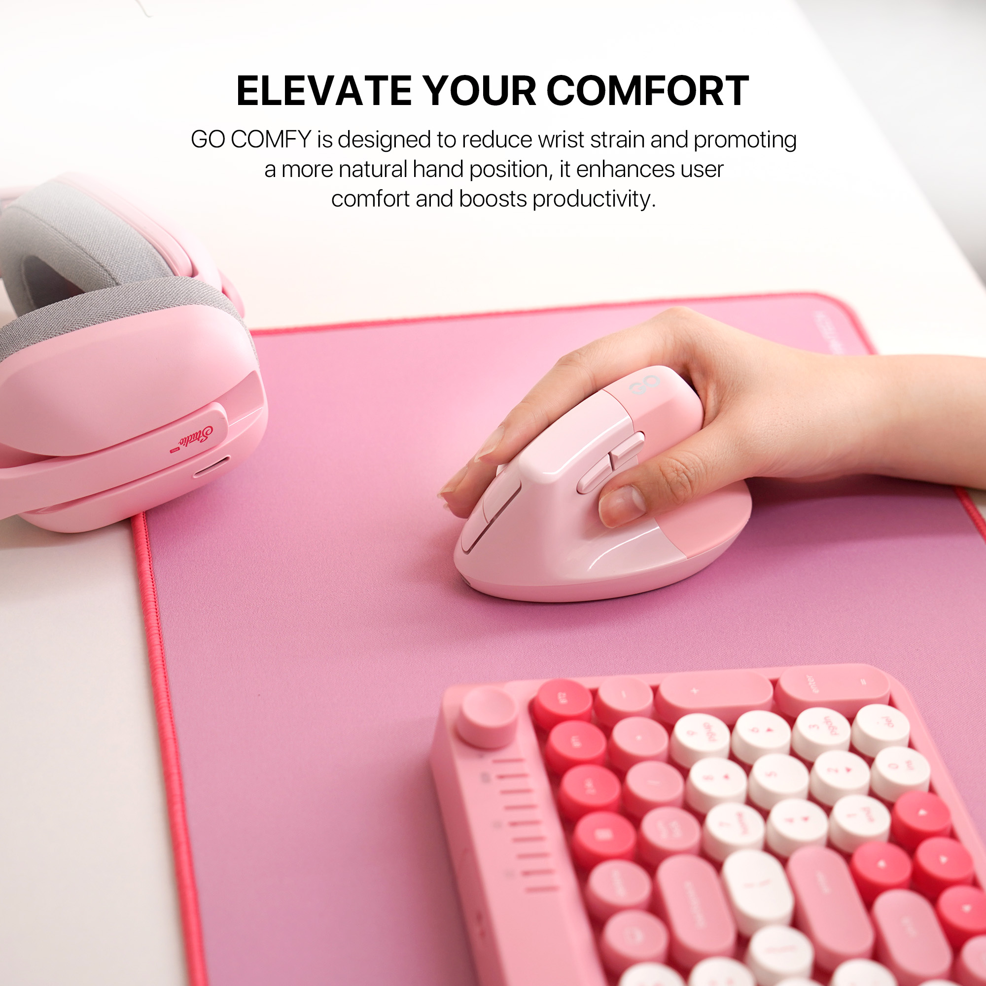 FANTECH W195R GO Comfy Mouse Vertical Ergonomic Design Wireless & Bluetooth Connection Compact Wireless Mouse. 