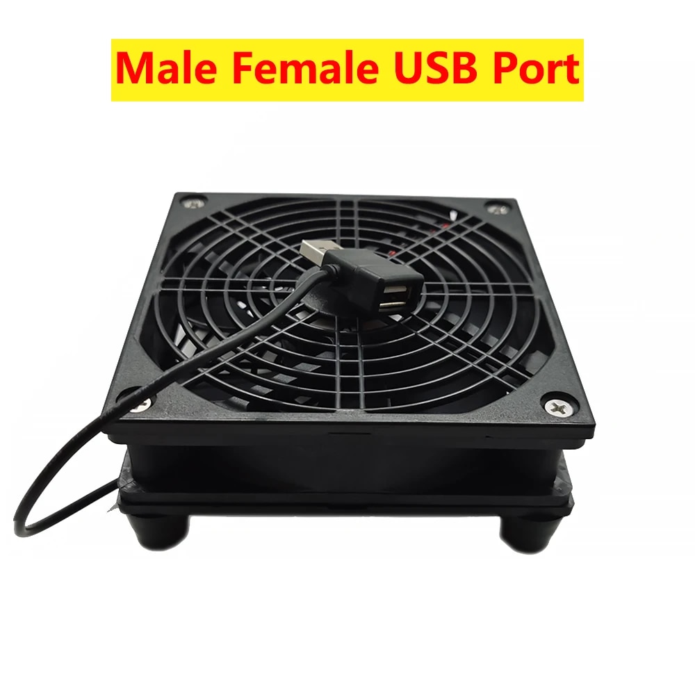 5V USB power Router Fan TV Box Cooler 120mm PC DIY Cooler W/Screws Protective net Silent Desktop Fan