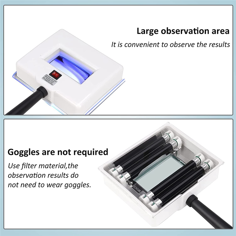 Woods Lamp Skin Analyzer Portable Magnifying Analyzer Facial Woods Lamp White&Black with Shade Cloth for Skin Testing US Plug. 