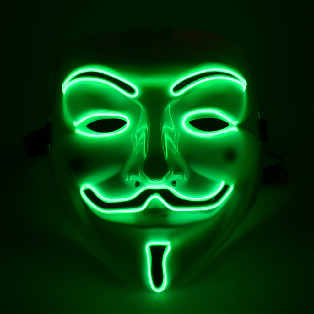 Good day Halloween Mask Weird Guy Fawkes Mask V For Vendetta Mask Anonymous Guy LED Light Up Hacker Mask Movie Cosplay Party Costume Prop. 