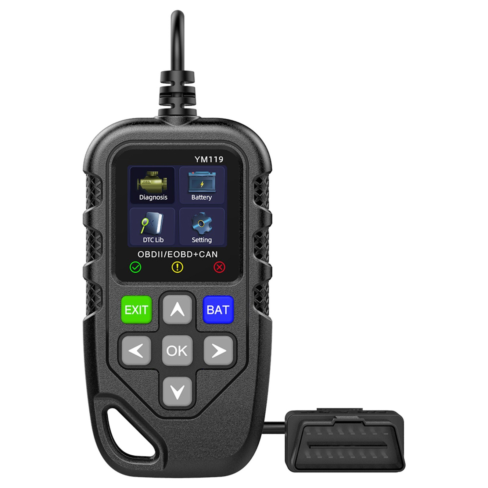 OBD II Scanner, Car Engine Fault Code Reader Battery Tester CAN Diagnostic Scan Tool for 12V Gasoline Vehicles