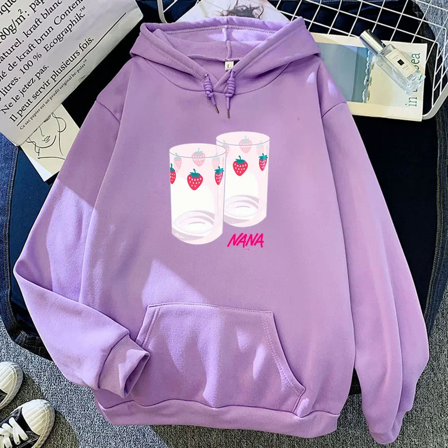 Manga Nana Hoodies Sweatshirt Fashion Vintage Fleece Harajuku Pullovers Cute Anime Hoodie Nana Strawberry Autumn Women Clothes. 