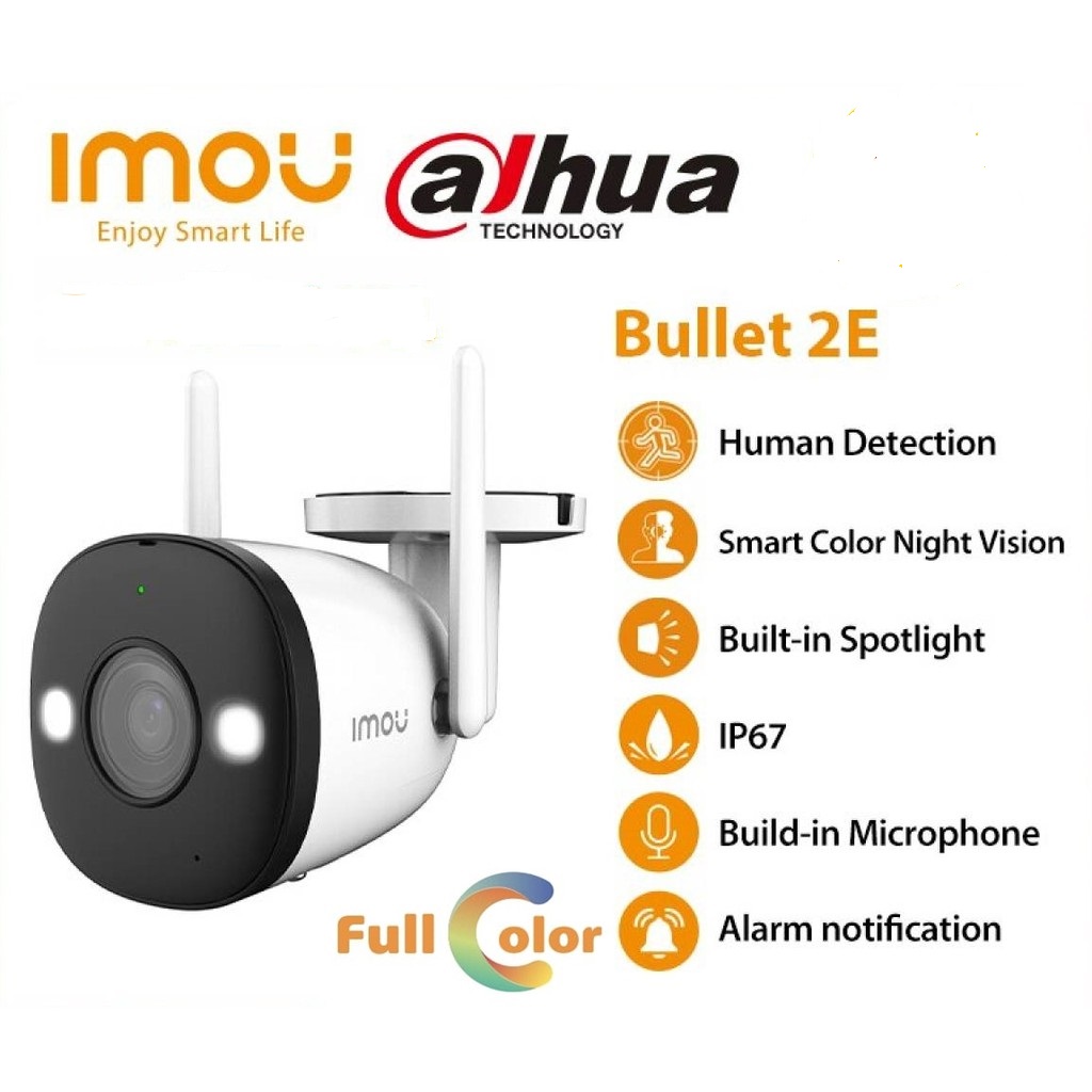 Dahua imou 2E  IPC-F22FP Smart color night,Dual Antena  2MP Outdoor Wi-Fi Camera Waterproof. 