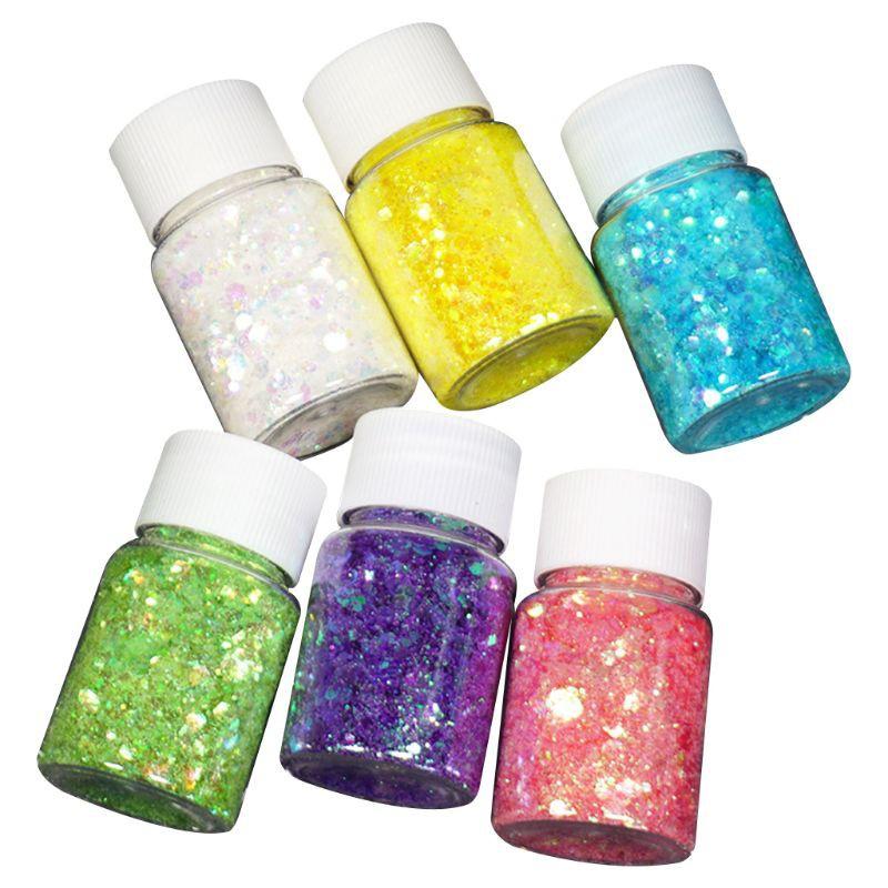 HAP 6 Pcs/set Glitter Filling Material Epoxy Filler Decoration Ornaments DIY Tool Sequin Resin Mold Accessories. 