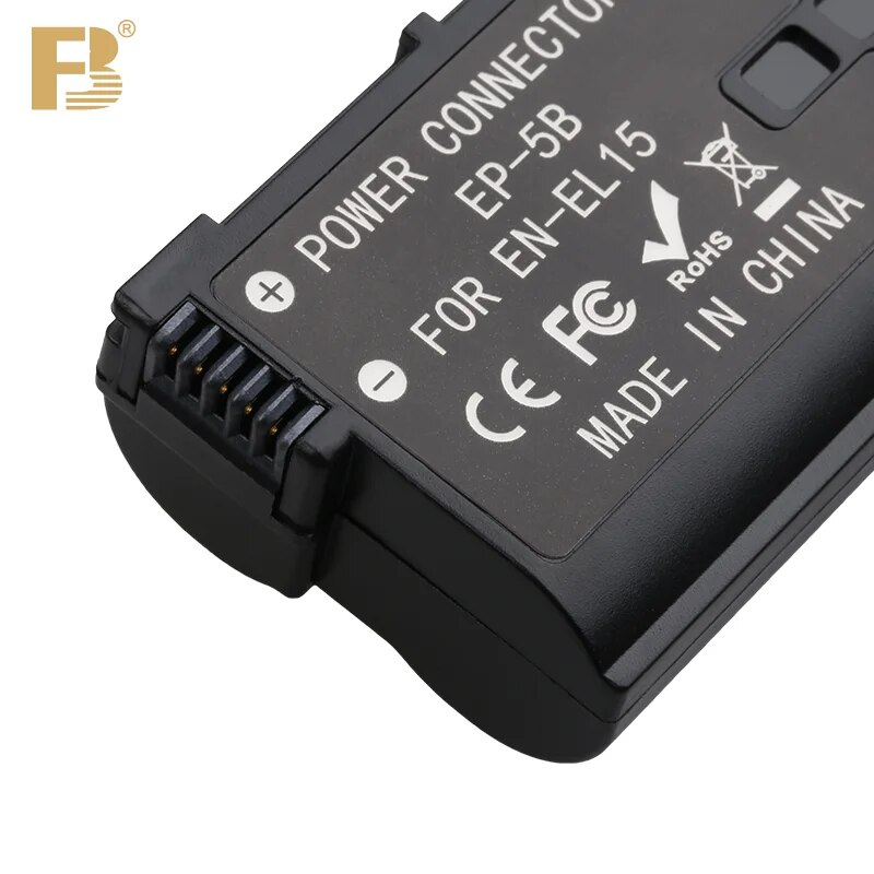 FB EN-EL15 Dummy Battery AC Power Supply Adapter Kit for Nikon D500 D600 D610 D750 D7000 D780 D800 D800E D810 D810A Z5 Z6 Z7 II. 